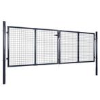 Gaaspoort 289x100 cm gegalvaniseerd staal grijs, Tuin en Terras, Ophalen of Verzenden, Nieuw, Looppoort