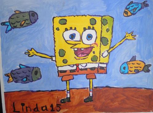 schilderij SpongeBob SquarePants 15, Kinderen en Baby's, Kinderkamer | Inrichting en Decoratie, Nieuw, Wanddecoratie, Ophalen of Verzenden