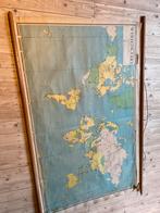 Oude Wereldkaart voor aan de muur, Antiek en Kunst, Ophalen, Aardrijkskunde
