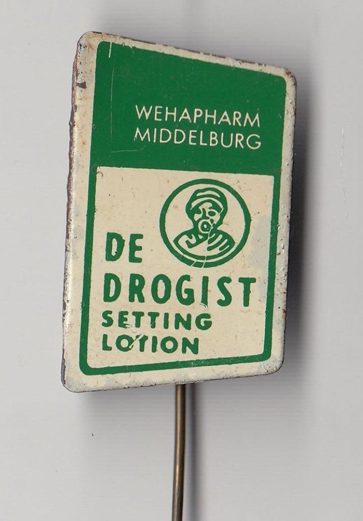 Drogist Middelburg Wehapharm speldje, Verzamelen, Speldjes, Pins en Buttons, Gebruikt, Speldje of Pin, Overige onderwerpen, Ophalen of Verzenden