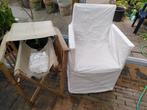 2 regisseurs stoelen beuken hout met hoes, Huis en Inrichting, Stoelen, Ophalen, Hout, Gebruikt, Twee