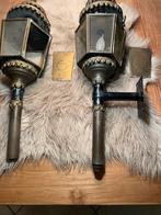 Vintage Messing Koetslantaarn 2x, Antiek en Kunst, Antiek | Lampen, Ophalen of Verzenden