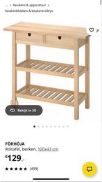 IKEA Förhöja Roltafel - Gebruikt, Huis en Inrichting, Keuken | Keukenelementen, Ophalen, Gebruikt, Bruin, 50 tot 100 cm