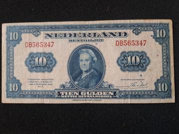 Oude 10 Gulden Biljet - 1943 beschikbaar voor biedingen