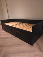 Ikea bedbank Brimnes, Ophalen, Gebruikt, Eenpersoons, Zwart