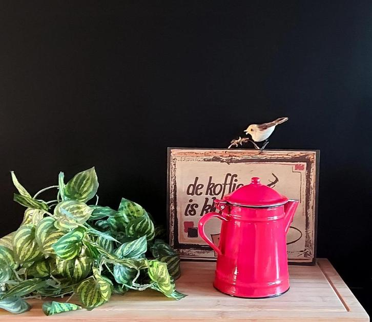 Emaille koffiepot rood, Antiek en Kunst, Antiek | Emaille, Ophalen of Verzenden