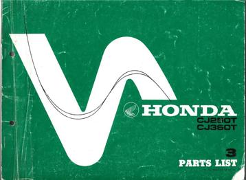 Honda CJ250 T Honda CJ360 T parts list (2161z) motor beschikbaar voor biedingen