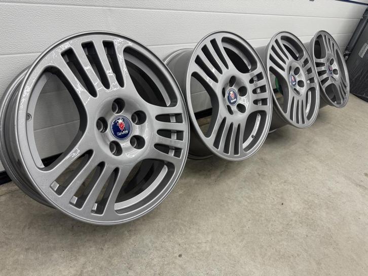 Saab Alu 41 qaudspoke velgen nieuw gecoat, Auto-onderdelen, Banden en Velgen, Velg(en), 17 inch, Ophalen of Verzenden
