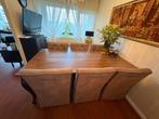 Tafel met 6 stoelen, Huis en Inrichting, Tafels | Eettafels, Ophalen, Gebruikt, Eikenhout, 50 tot 100 cm