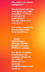 Schoonmaakster gezocht, Vacatures, Vacatures | Schoonmaak en Facilitaire diensten, Overige uren, Overige niveaus, Vanaf 3 jaar