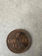 Guernsey 2 Doubles 1929, Ophalen of Verzenden, Overige waardes, Losse munt