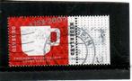postzegel met tab., Postzegels en Munten, Postzegels | Nederland, Ophalen of Verzenden, Na 1940, Gestempeld