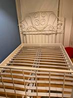 2 persoons bed IKEA Leirvik, Huis en Inrichting, Slaapkamer | Bedden, Wit, Tweepersoons, Zo goed als nieuw, Metaal