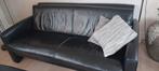 2 zwarte leren banken, Huis en Inrichting, Ophalen, Gebruikt, 150 tot 200 cm, Tweepersoons