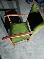 Vintage Groene Stoel met Houten Frame, Ophalen, Hout, Gebruikt, Overige kleuren
