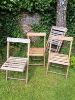 Vintage houten terrasstoelen | opklapbaar, Ophalen, Gebruikt, Hout, Inklapbaar