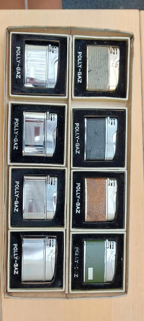 Vintage Polly-Gaz aanstekers - Set van 8, Antiek en Kunst, Antiek | Overige Antiek, Ophalen of Verzenden