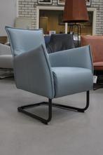 Luxe fauteuil Aron Jess Design metaal leer lichtblauw (4x), Huis en Inrichting, Fauteuils, Ophalen, Nieuw, Metaal, 50 tot 75 cm