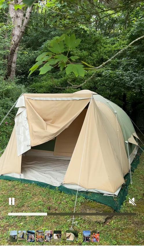 Karsten tent opblaasbaar zeegroen 3,5x3,5 meter, Caravans en Kamperen, Tenten, tot en met 4, Gebruikt, Ophalen