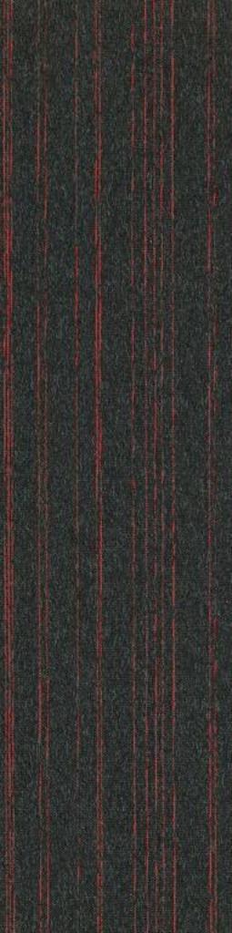 Zwarte Flash Line tapijttegels met rood accent 25cm x 100cm  beschikbaar voor biedingen