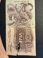 Oude 5 Gulden Bankbiljet - 1937, Verzenden, Los biljet