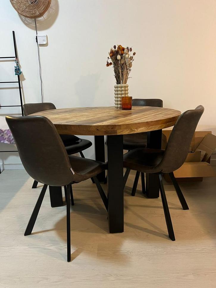Tafel + stoelen eventueel los te koop, Huis en Inrichting, Tafels | Eettafels, Zo goed als nieuw, 100 tot 150 cm, Vier personen