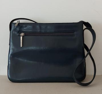 Vintage leren schoudertas blauw Arthur & Ashton beschikbaar voor biedingen