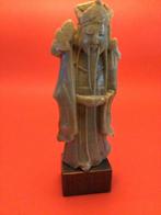 Chinese speksteen beeldjes van wijzen op sokkel, Ophalen of Verzenden