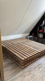 Pallet Bed hout 180x200 houten bed, Ophalen, Gebruikt, Bruin, Tweepersoons