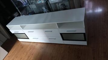 TV meubel (niet-zwevend) zwart/wit beschikbaar voor biedingen
