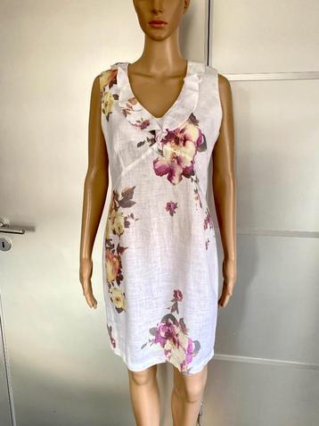 J425 The Barn maat 38=M linnen jurk jurkje wit beschikbaar voor biedingen