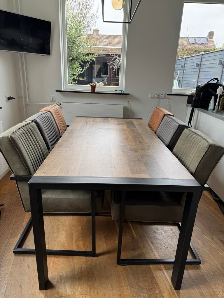 Eetkamertafel met 6 stoelen - nette staat, Huis en Inrichting, Tafels | Eettafels, Gebruikt, 50 tot 100 cm, 150 tot 200 cm, Vijf personen of meer