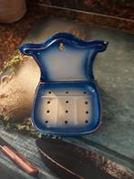 Vintage emaille Zeepbakje Blauw/Wit, Ophalen of Verzenden