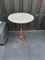 Terrastafel gietijzer met marmeren blad, Ophalen, Gebruikt, Rond, Overige materialen