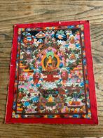 Thangka ‘Boeddha en Hemelse Wezens’ Nepal, canvasdoek, Antiek en Kunst, Ophalen of Verzenden