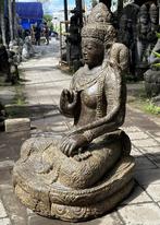 Handgemaakt Massief Lavastenen Dewi Sri Tuinbeeld 100cm, Tuin en Terras, Tuinbeelden, Nieuw, Verzenden