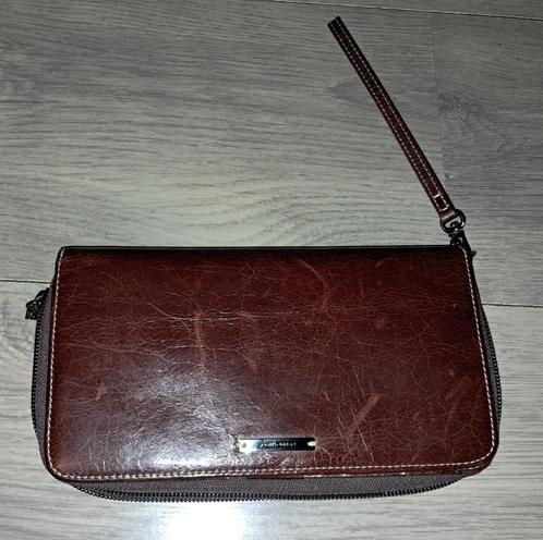 Nette bruin leren Dames Portemonnee van claudio ferrici, Sieraden, Tassen en Uiterlijk, Portemonnees, Zo goed als nieuw, Rood