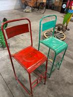 2 Kleurrijke Metalen Barstoelen, Ophalen, Gebruikt, Twee, Overige kleuren