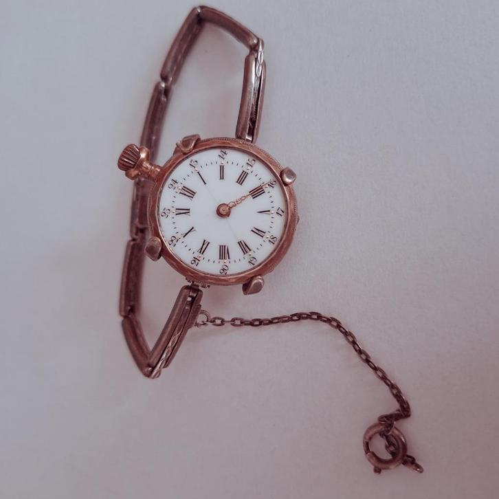 Antieke zilveren  mechanische zakhorloge met armband, Sieraden, Tassen en Uiterlijk, Horloges | Dames, Overige merken, Zilver