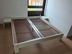 Auping Auronde 180x200 + Tafeltjes + Matrassen, Huis en Inrichting, Slaapkamer | Bedden, Ophalen, Wit, Tweepersoons, 180 cm