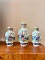 Chineze vazen 3-delig – Geisha-motief – Vintage 1950, Ophalen of Verzenden