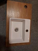 Wastafel met houten blad, Ophalen of Verzenden