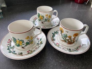 3 kop en schotels Botanica Villeroy & Boch puntgaaf D.E. beschikbaar voor biedingen