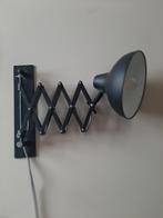 Zwarte schaar wandlamp, Huis en Inrichting, Lampen | Wandlampen, Ophalen, Zo goed als nieuw, Metaal, Industrieel