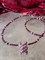 Robijn hanger & ketting zilver beschermt geluk liefde passie, Sieraden, Tassen en Uiterlijk, Kettingen, Nieuw, Ophalen of Verzenden