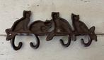 Gietijzeren kapstokje wandrekje met poezen en 4 haken, Wandkapstok, Nieuw, Ophalen of Verzenden, Minder dan 100 cm