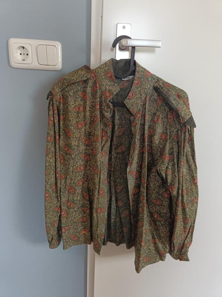 Hurrah vintage blouse dames, Kleding | Dames, Blouses en Tunieken, Zo goed als nieuw, Maat 38/40 (M), Groen, Ophalen of Verzenden