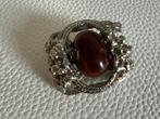 R112/Grote vintage  BRUTALIST Broche met Oranje Steen, Overige materialen, Gebruikt, Verzenden, X