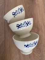 3 spoelkommen kommetjes blauwe bloem schaaltjes gaaf, Antiek en Kunst, Ophalen of Verzenden