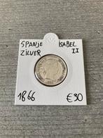 40 Centimos 1866 Zilver Isabel II Spanje, Ophalen of Verzenden, Overige landen, Losse munt, Zilver